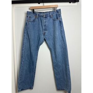 Levi's 501 Jeans Mens W38‎ L32 Light Wash Denim Classic Straight Leg